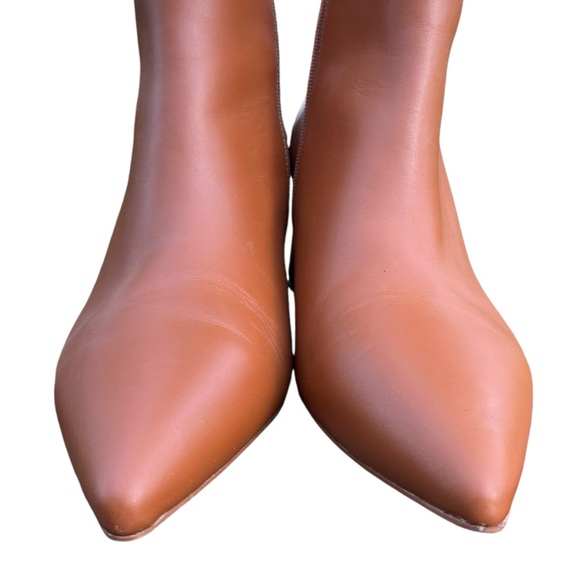 NEW Aerosoles Irma Caramel Color Pointed Toe Block Heel Booties - Picture 6 of 8
